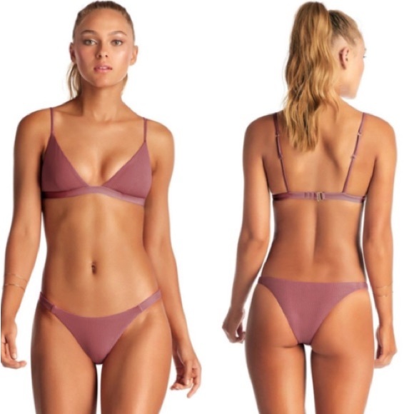Vitamin A Bikini Set (XS top | S bottom) - Rose Rib - Picture 4 of 5